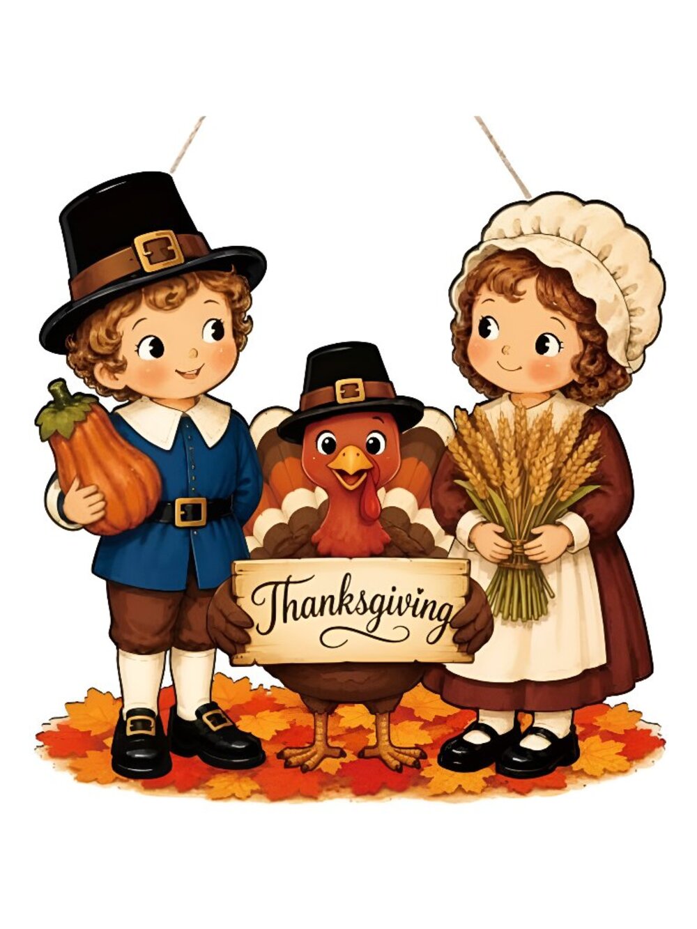 Thanksgiving Door Decorations Wooden Turkey Pilgrim Decor Thanksgiving Sign